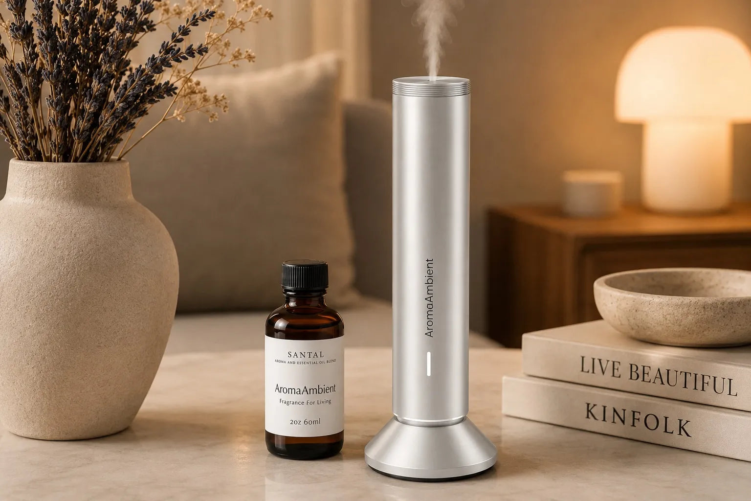White tower diffuser with Santal oil